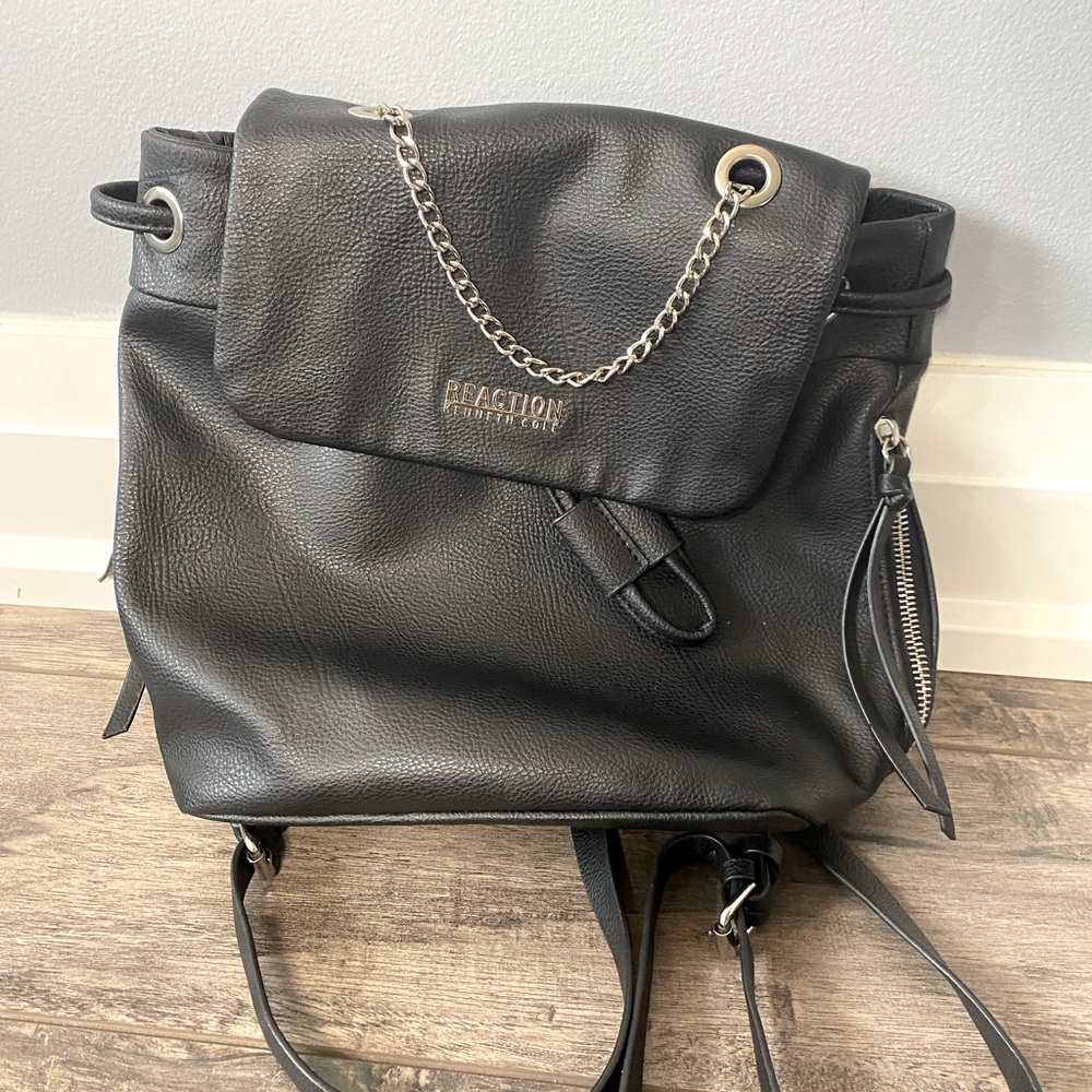 Black backpack purse
